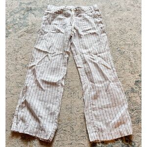 Athleta Striped Herringbone Linen Pants